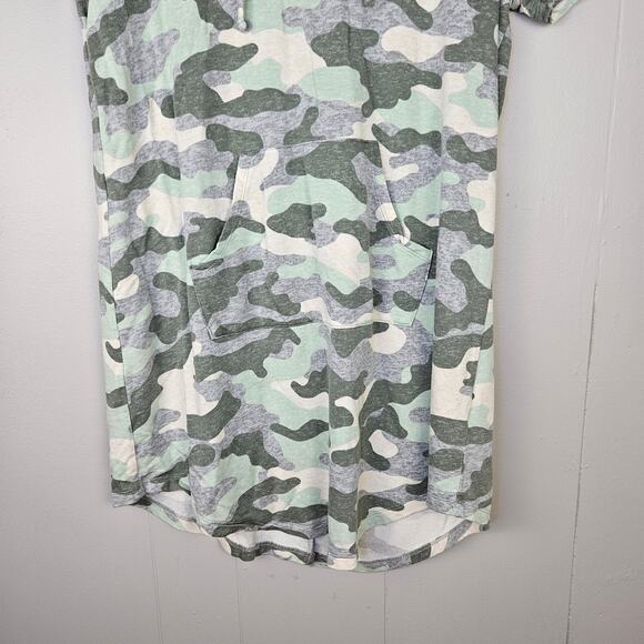 Cato Athleisure Camo Hoodie Dress Women’s Size M Green Gray Soft Casual Everyday - Picture 7 of 9